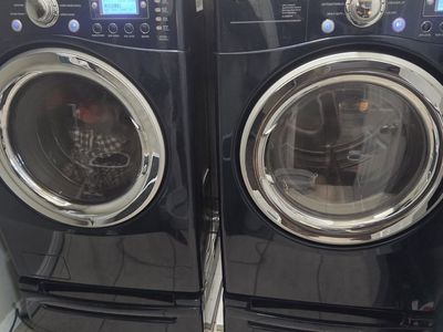 LG Tromm Washer & Gas Dryer with Pedestals