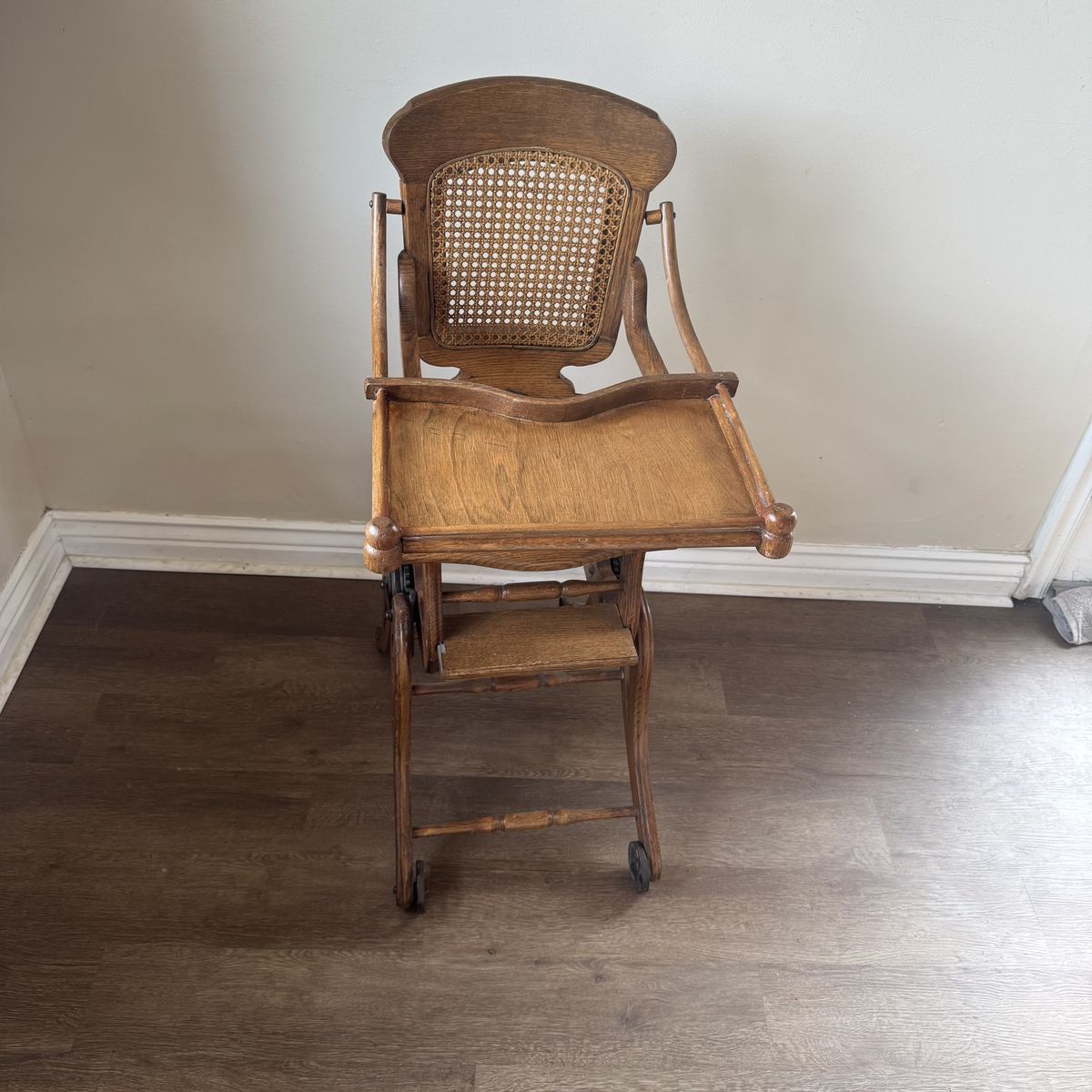 Vintage Convertible Child’s High Chair Rocking