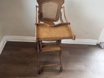 Vintage Convertible Child’s High Chair Rocking