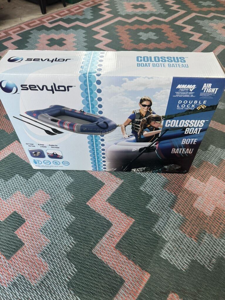 New! Sevylor Colossus 2 Person Inflatable Boat