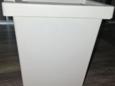 White Plastic Hanging Trash Can / Waste Bin