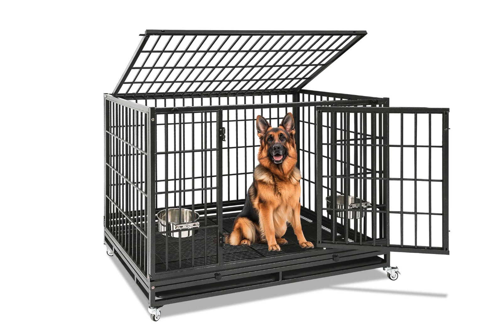 New in Box47 Inch Heavy Duty Dog Crate, Indestructible Escape Proof Cage for High Anxiety Large Dogs, XL Dog