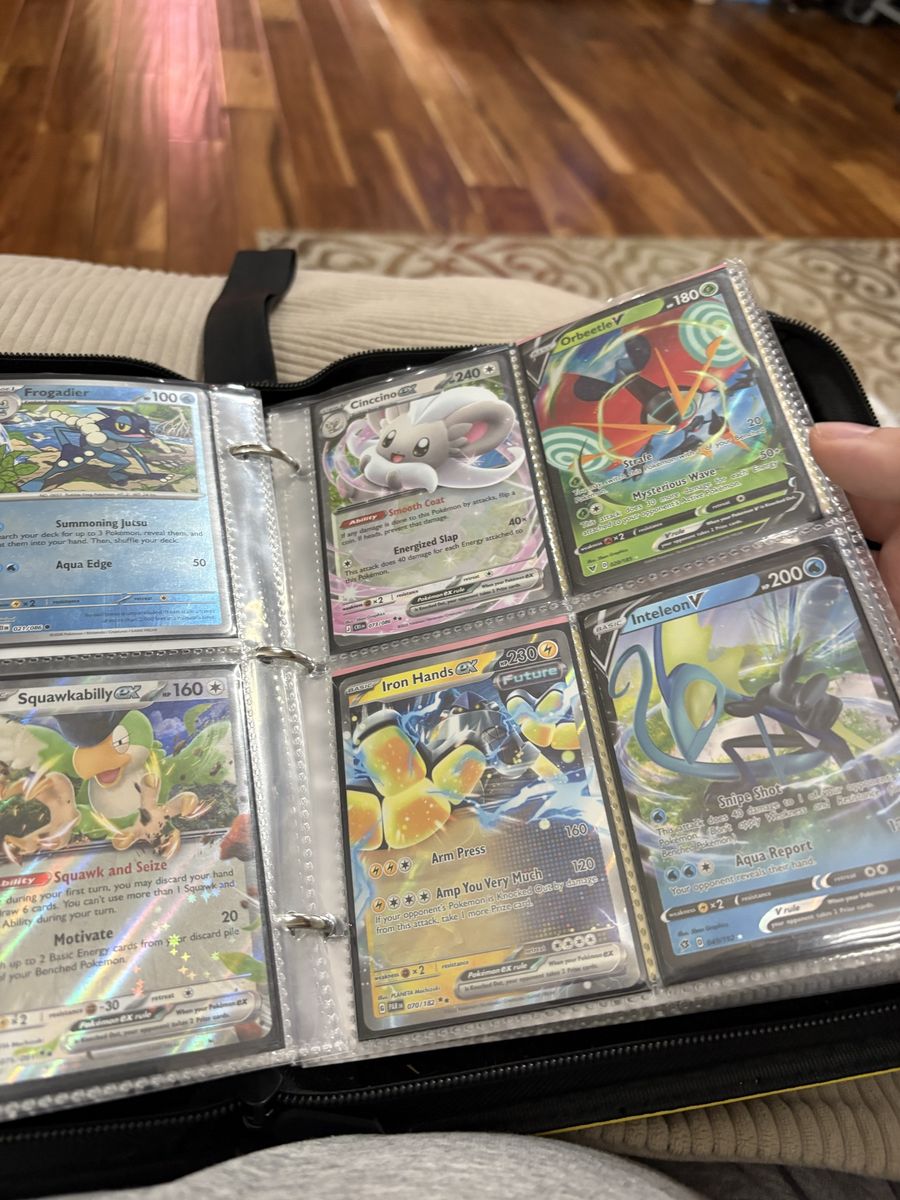 Pokemon Card Binder with 124 Holo Cards - Near Mint Condition, Assorted Sets