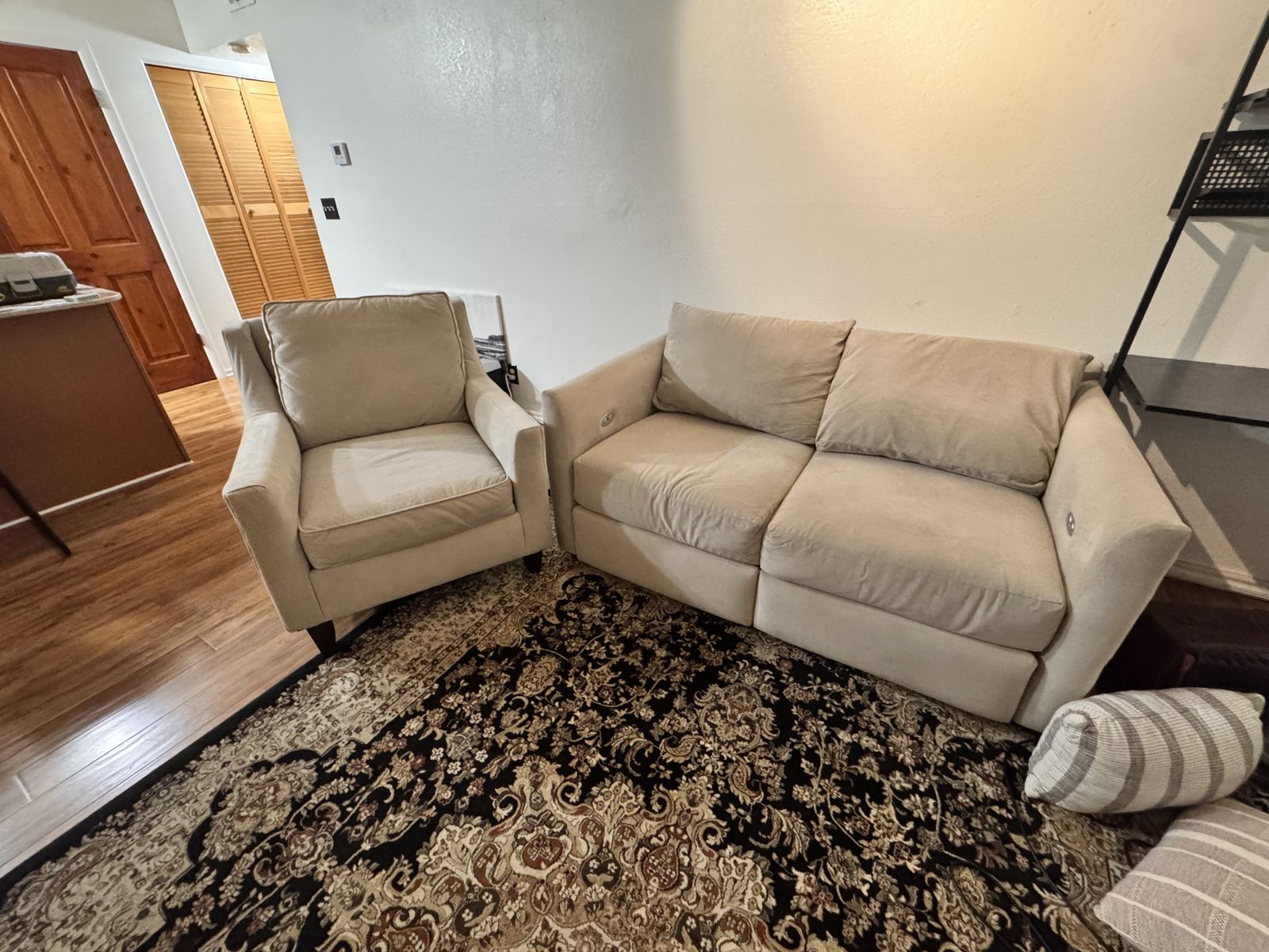 Loveseat couch and chair set. Electric reclining OBO