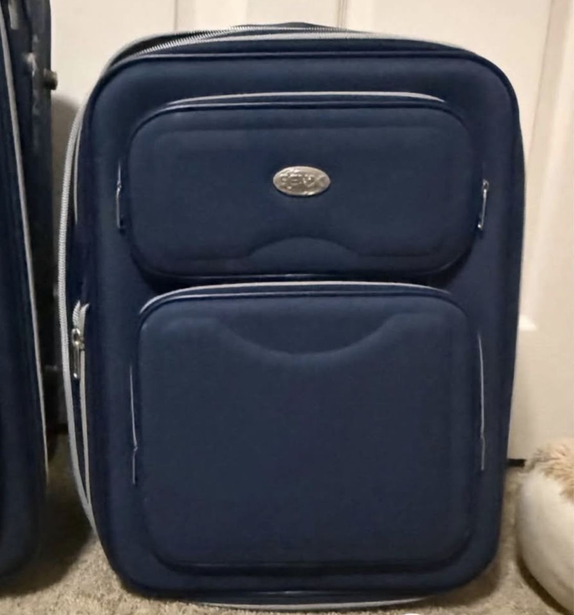 Gen X Blue 20-Inch Carry-On Upright Suitcase Softside Luggage