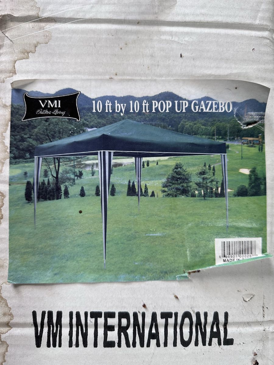 2 VMI International 10ft x 10ft Gazebos Outdoor Canopy Shelters $40 each.
