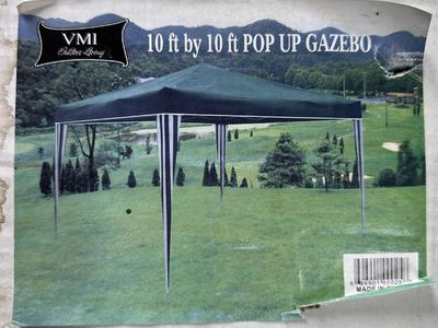 2 VMI International 10ft x 10ft Gazebos Outdoor Canopy Shelters $40 each.