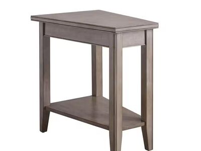 The Laurent Smoke Gray Wood End Table
