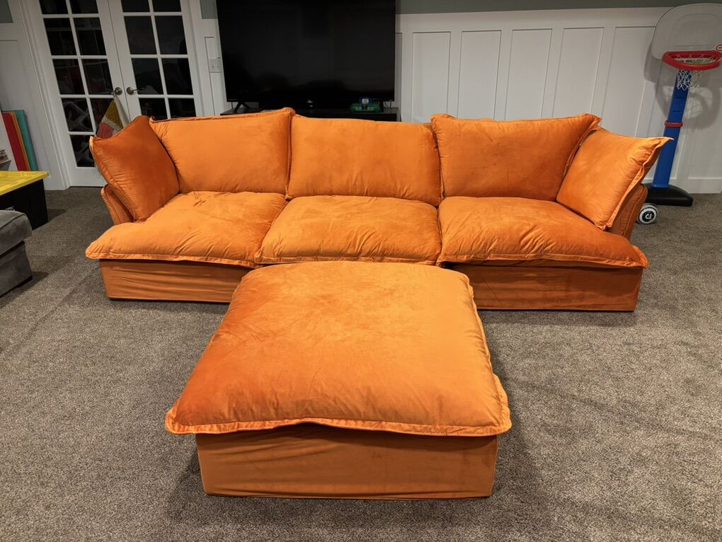 Orange Modular Sectional Sofa Couch