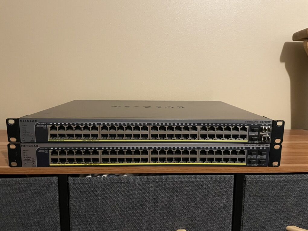 Pair of Netgear ProSafe GS752TP 48-Port Gigibit