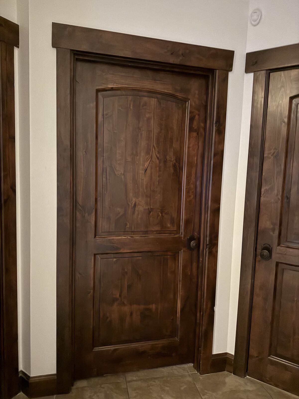 SOLID 1-3/4” ALDER WOOD DOORS.  4 SETS OF DOUBE DOORS ONE EXTERIOR DOOR