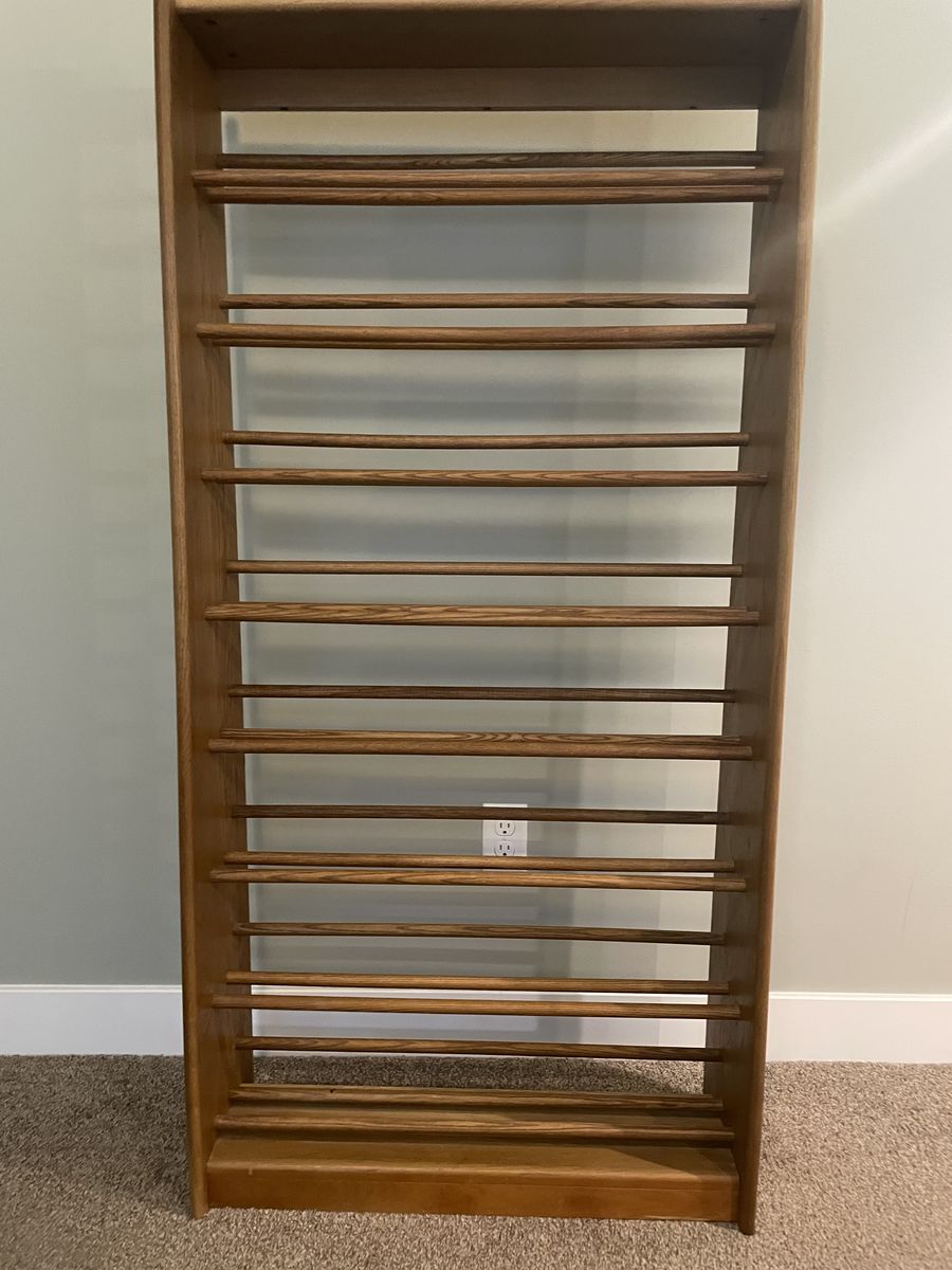 Solid Oak Media Storage Shelf Tower for CDs DVDs $25.00