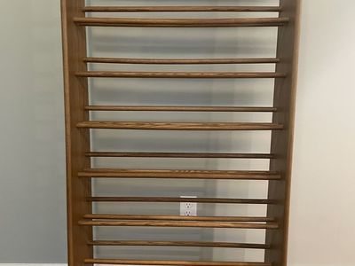 Solid Oak Media Storage Shelf Tower for CDs DVDs $25.00
