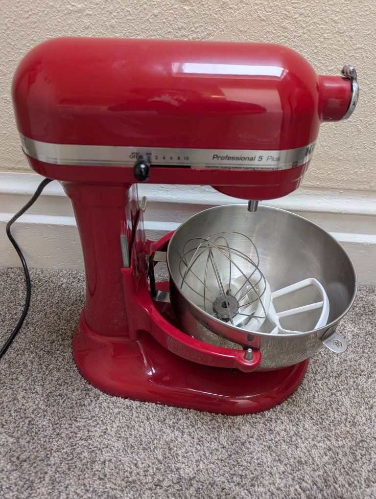 KitchenAid Professional 5 Plus Stand Mixer - Red, 5 Quart Bowl-Lift with 3 Attachments