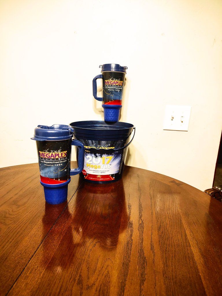 Megaplex Mugs and Popcorn Bucket - CASH