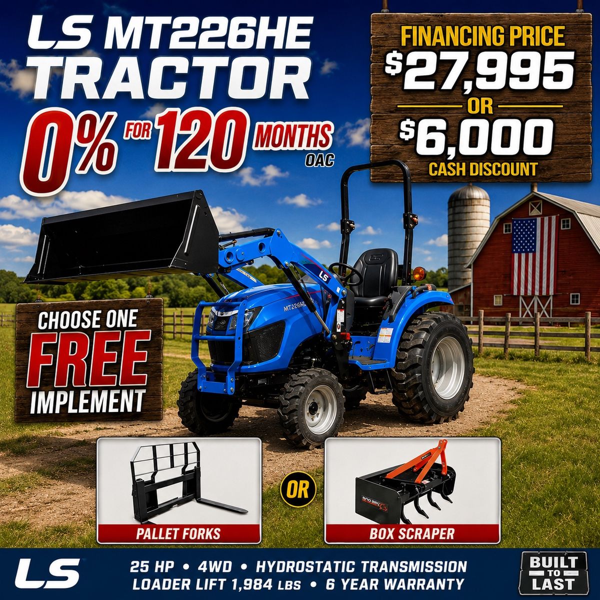 LS MT226HE Tractor and Loader