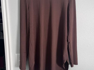 Brown Ribbed Jersey Long Sleeve Top - and bottom Women's Size large