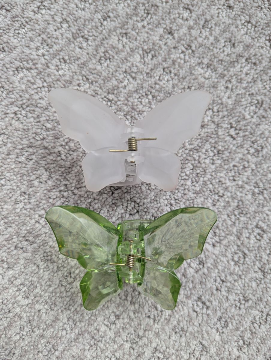 2 Butterfly Shaped Hair Claw Clips