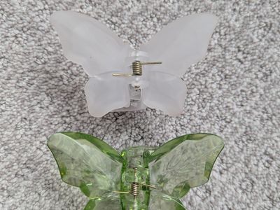 2 Butterfly Shaped Hair Claw Clips