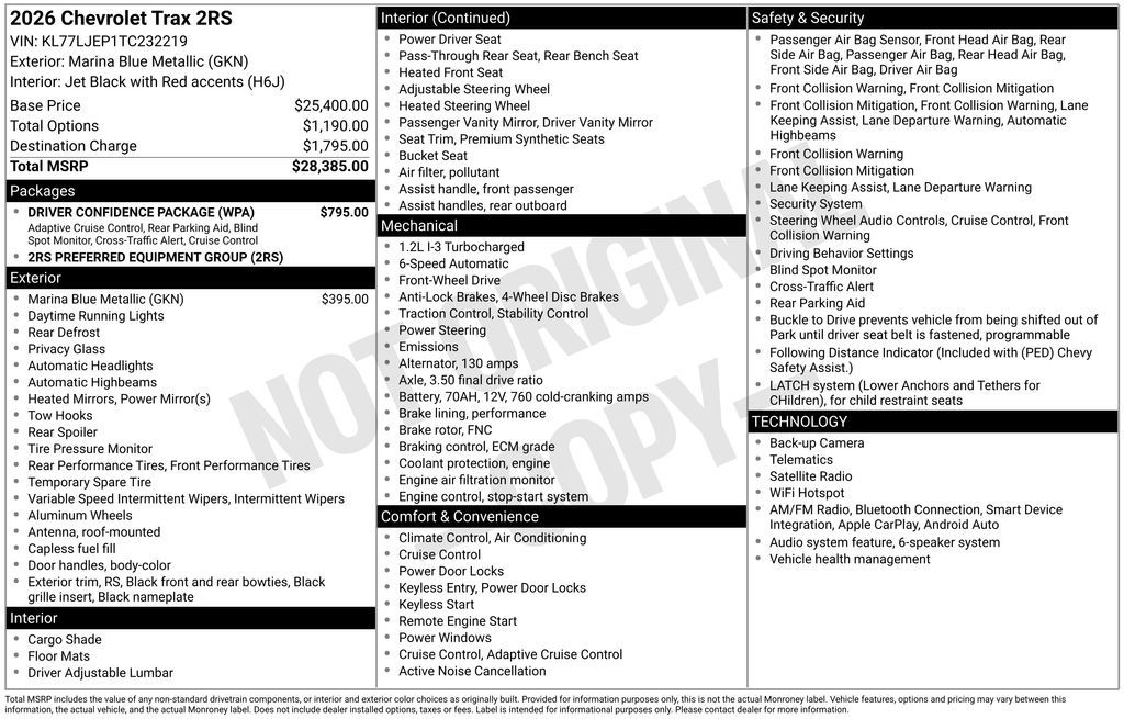 2026 Chevrolet Trax RS