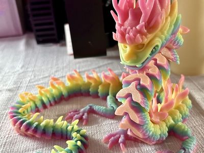 3D Printed Print Printing Rainbow Glow In The Dark Flexi Imperial Chinese Dragon ADHD AUTISM Fidget Fidgets Toy Toys