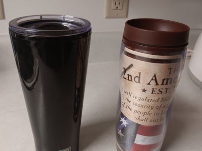 Insulated Travel Tumbler Set - Black 7-Eleven Cup & 2nd Amendment Patriotic Mug