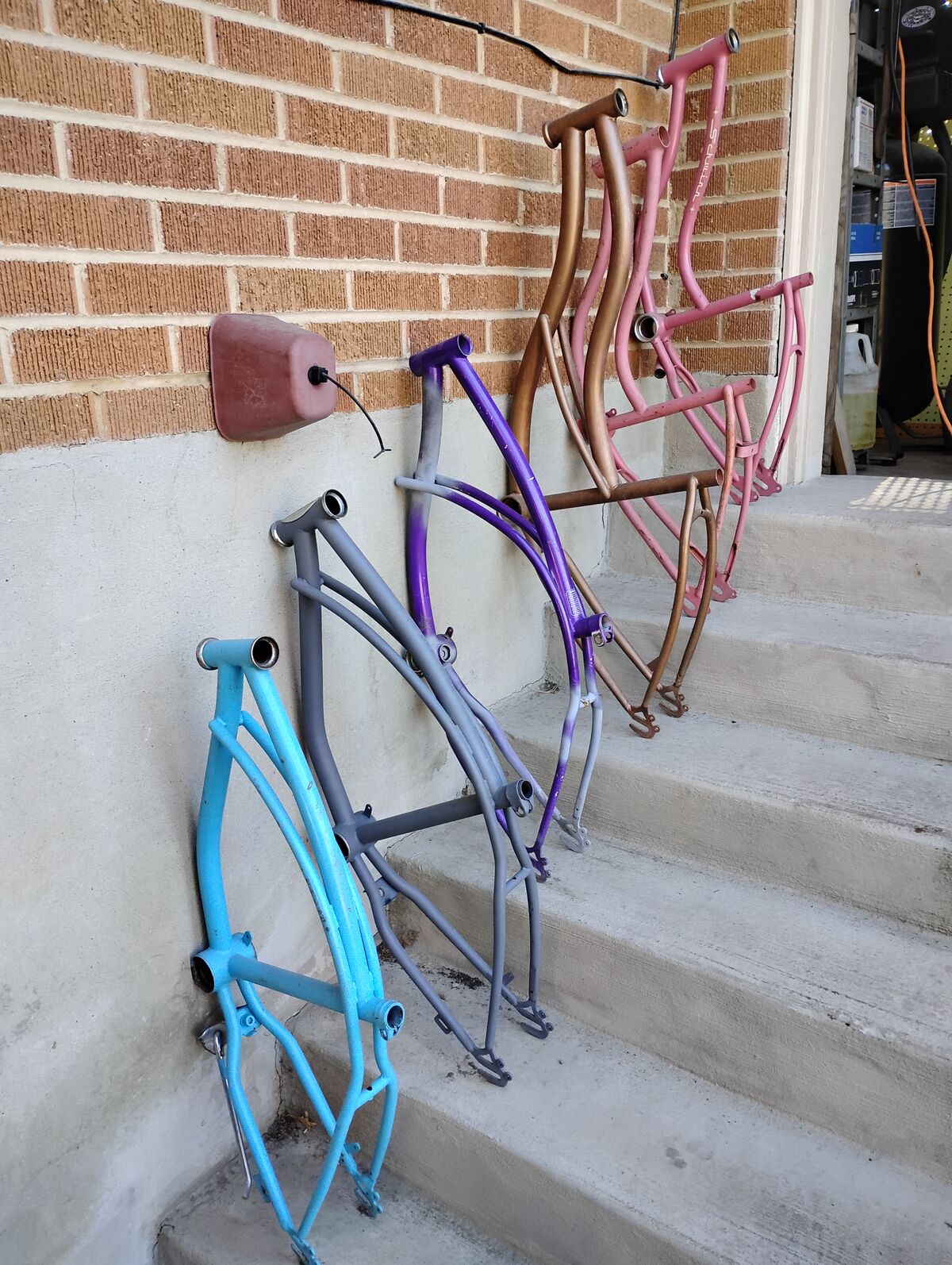 Vintage lowrider Schwinn bicycle frames