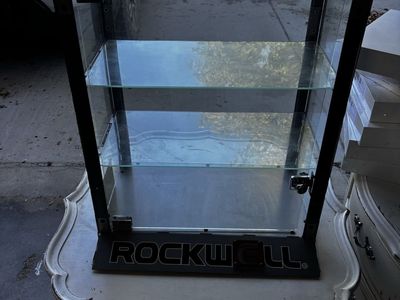 Rockwell Glass Display Case with 2 Shelves - Countertop Retail Collectibles Showcase