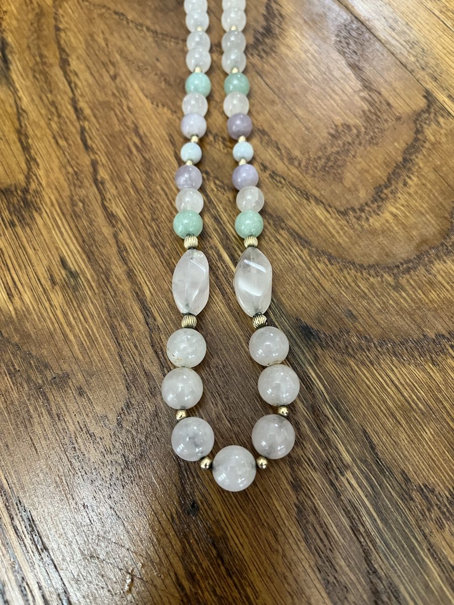 Necklace-Vintage-Rose Quarts - Excellent Condition