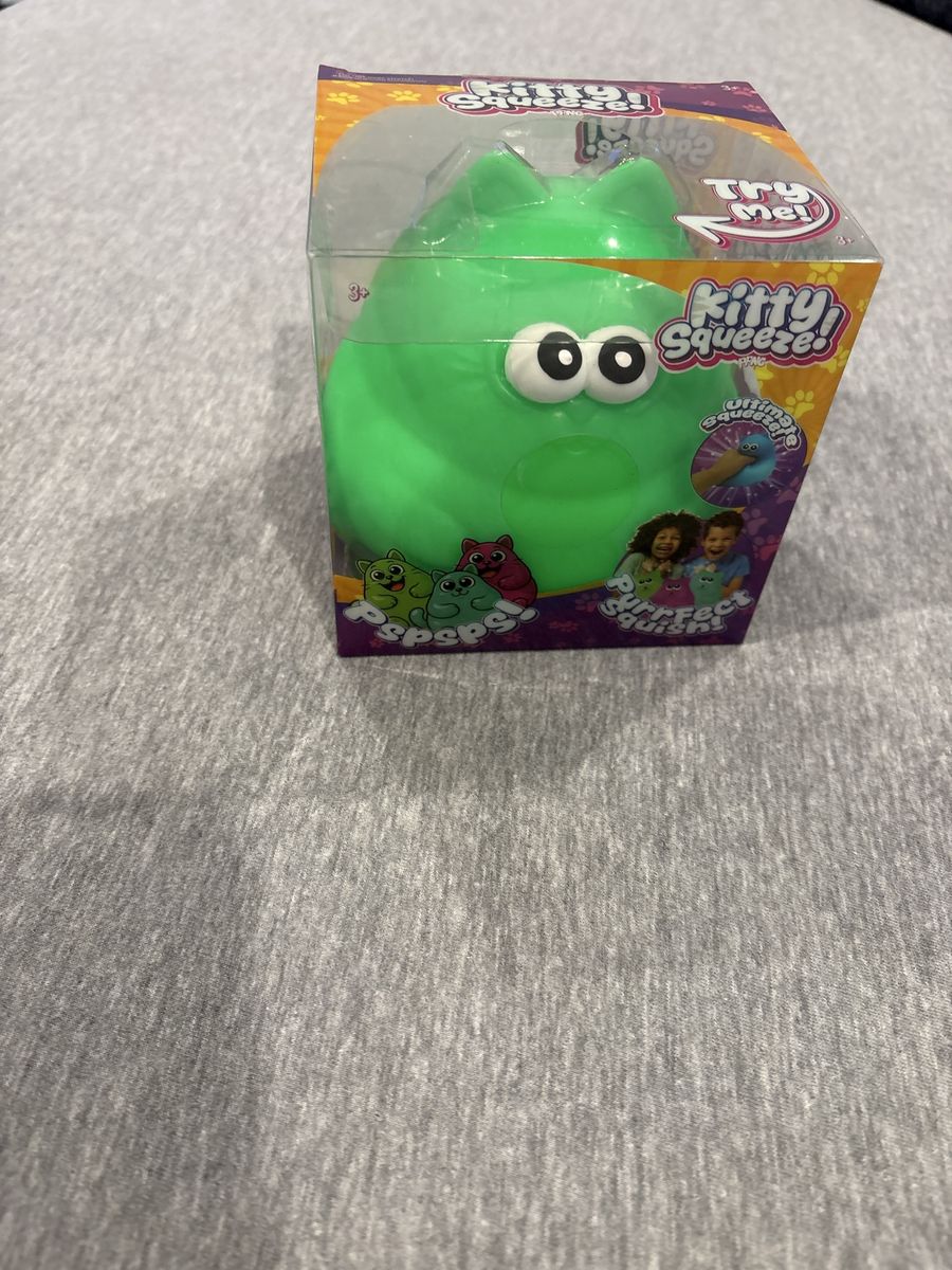 Kitty Squeeze! PFNC Green Squishy Cat Sensory Toy New in Box