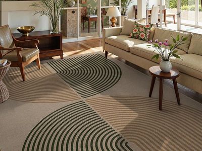 NEW Lahome Enfys Modern Rainbow Outdoor Easy Jute Rug, Area Rugs 9x12 Living Room Patio Rug