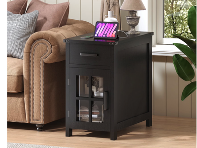 New in box Farmhouse End Table with Charging Station,