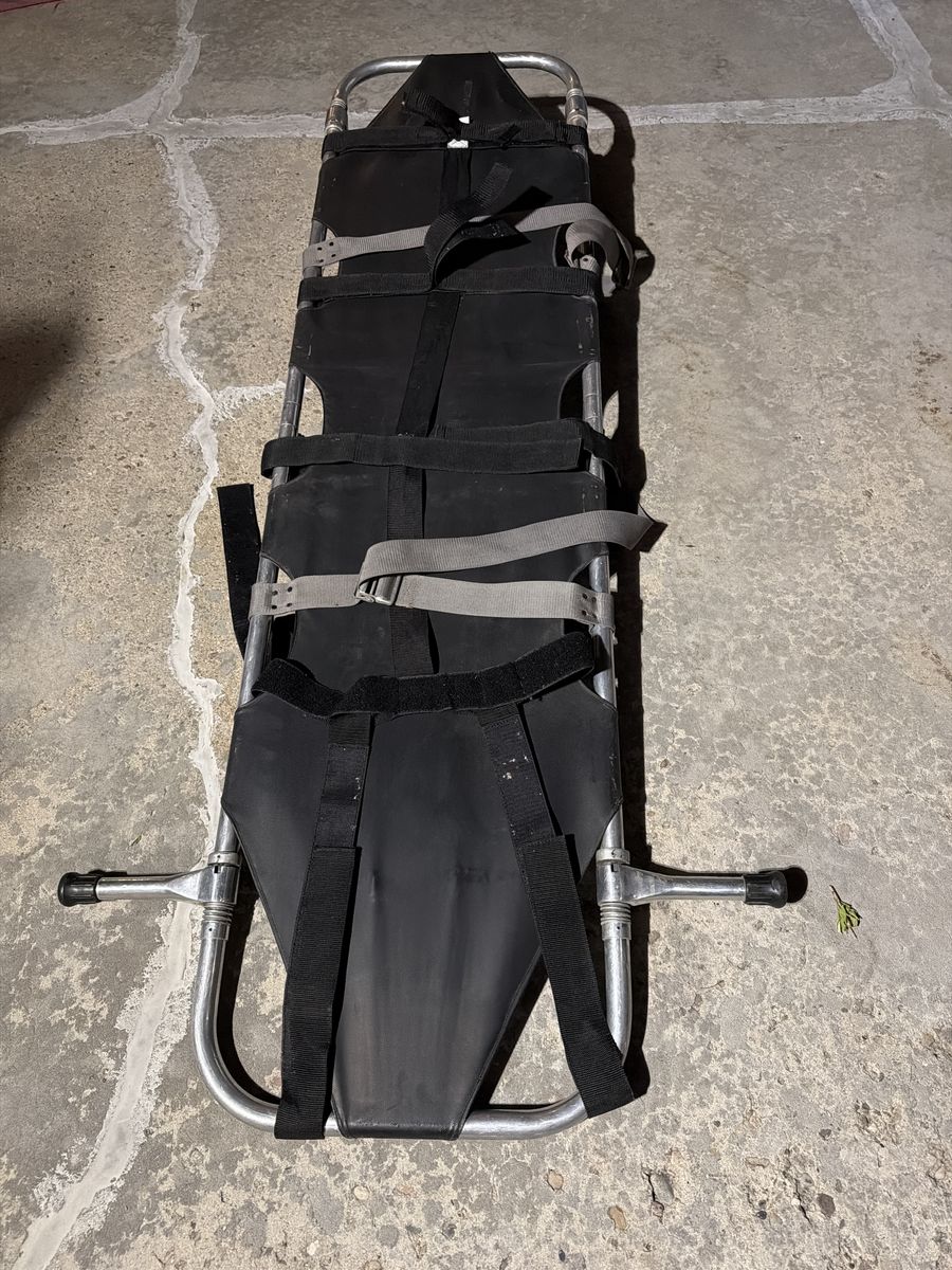 Medical stretcher, compact and portable folds down flat   prepper gear