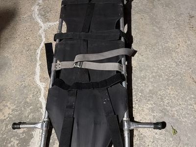 Medical stretcher, compact and portable folds down flat prepper gear