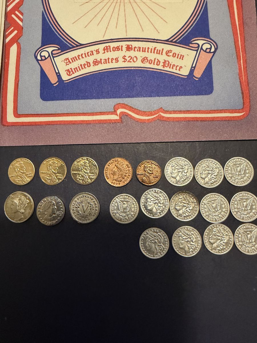 Miniature sterling silver Carson City replica coins