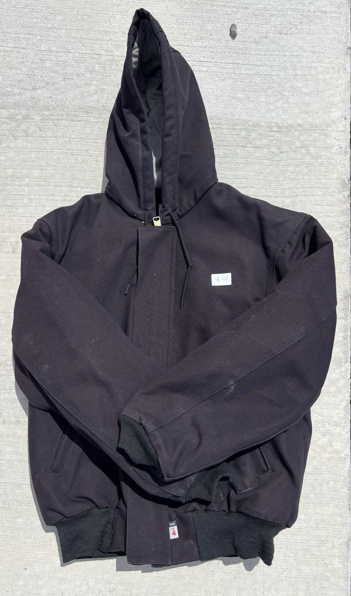 Carhartt Black FR (Flame Resistant) full-zip hooded jacket - Size Medium