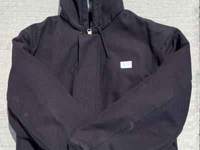 Carhartt Black FR (Flame Resistant) full-zip hooded jacket - Size Medium
