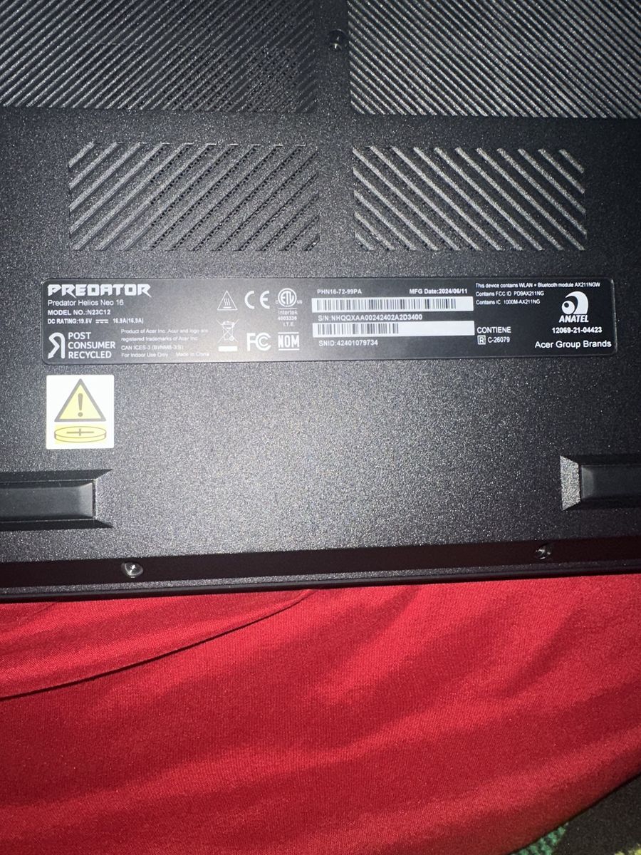 Predator gaming laptop