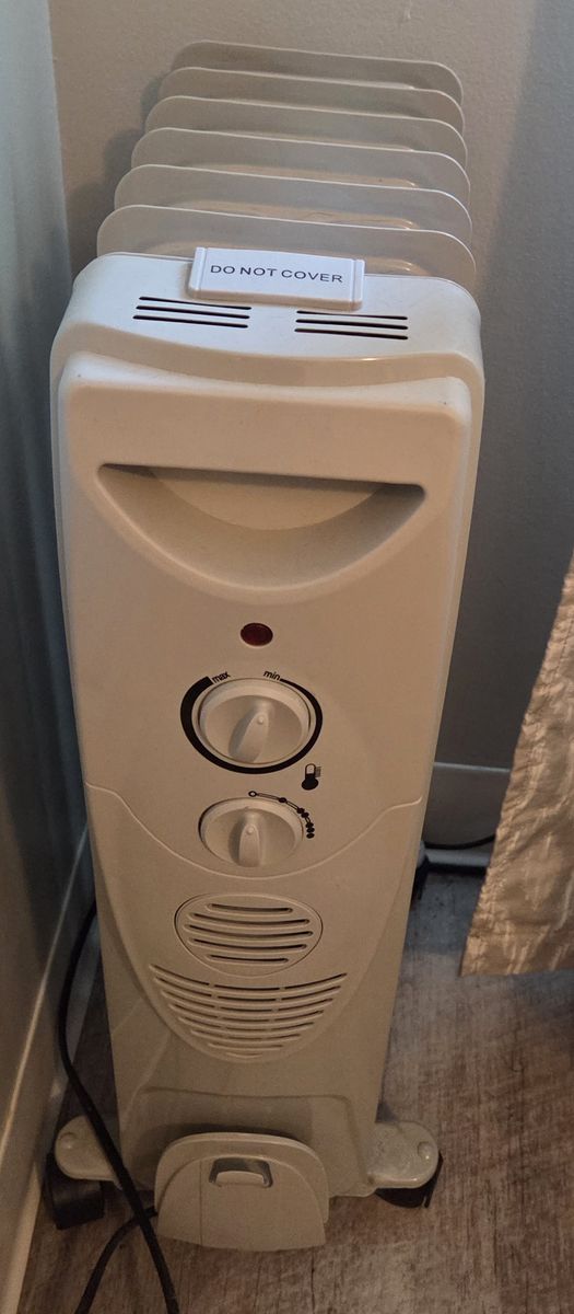 Portable Oil-Filled Electric Radiator Space Heater with Adjustable Thermostat & Wheels