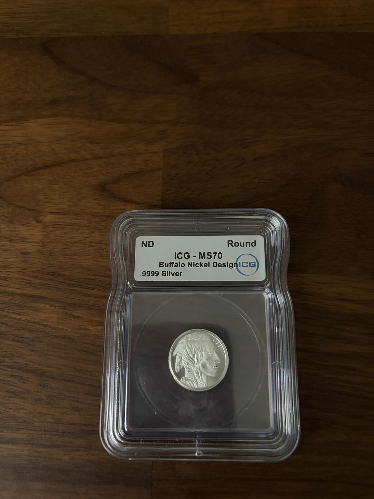 1/10oz Buffalo Nickel .9999 Silver - ICG MS70 Slabbed