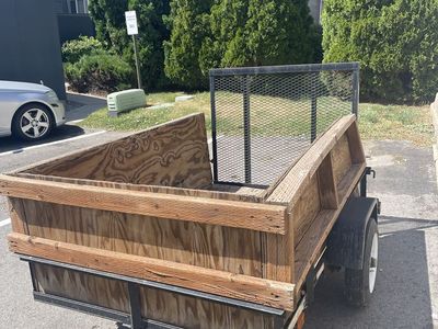 4x6 Carry-On Utility Trailer with Wood Walls and Mesh Gate