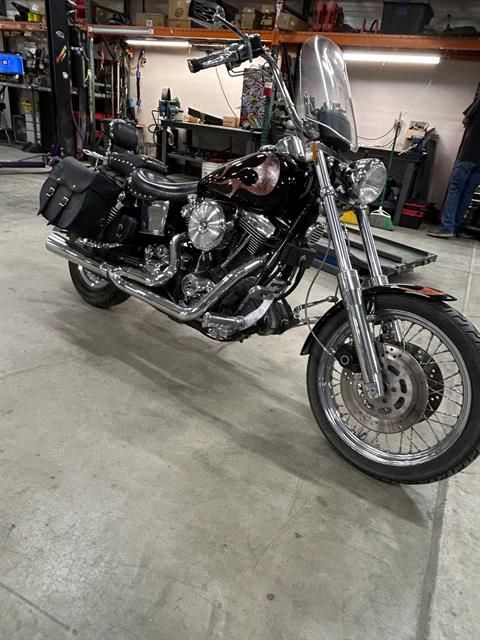 1997 Harley-Davidson DYNA LOW RIDER Cruiser Motorcycle - Black with Flames, Saddlebags, Windshield