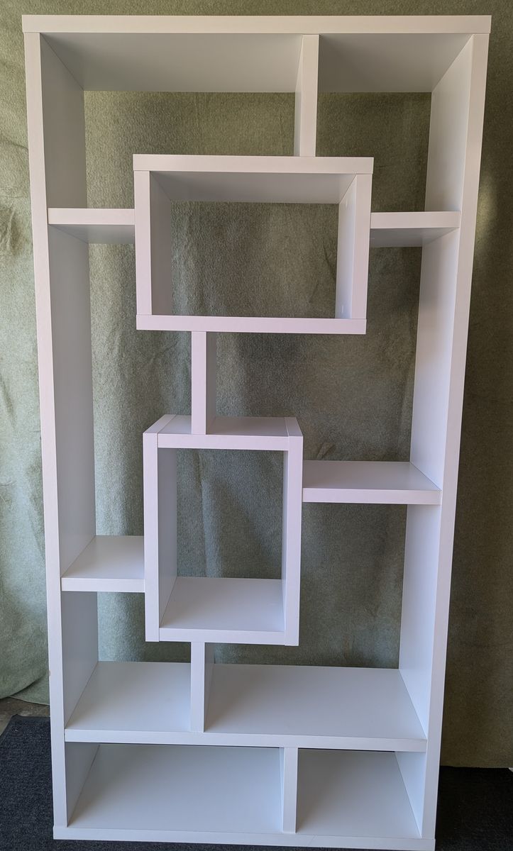 Modern Mosaic Design White Bookcase Display