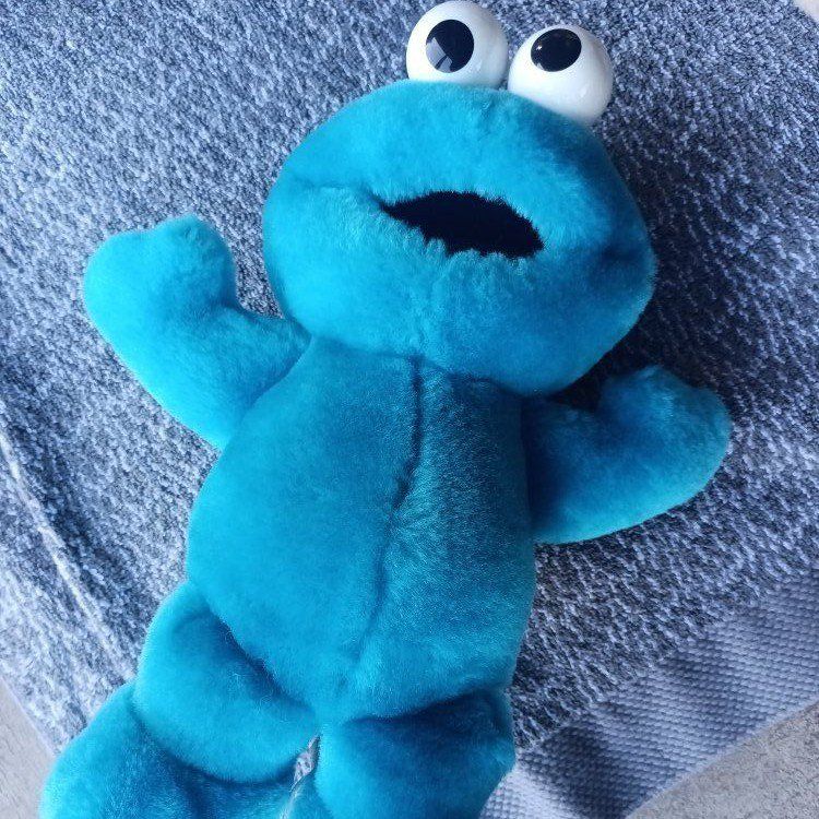 Vintage Tyco 1986 Sesame Street Cookie Monster Plush Stuffed Animal Toy Blue