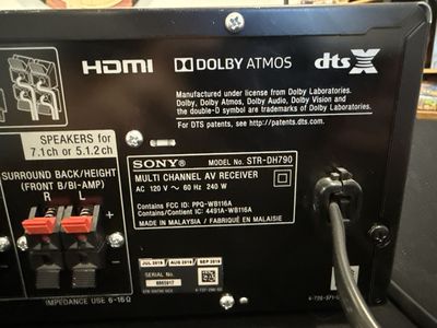 Sony STR-DH790 7.1/5.1.2 Ch. Multi-Channel 4K HDR AV Receiver with Dolby Atmos/DTS:X