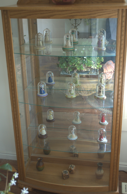 Lighted Wooden curios X2