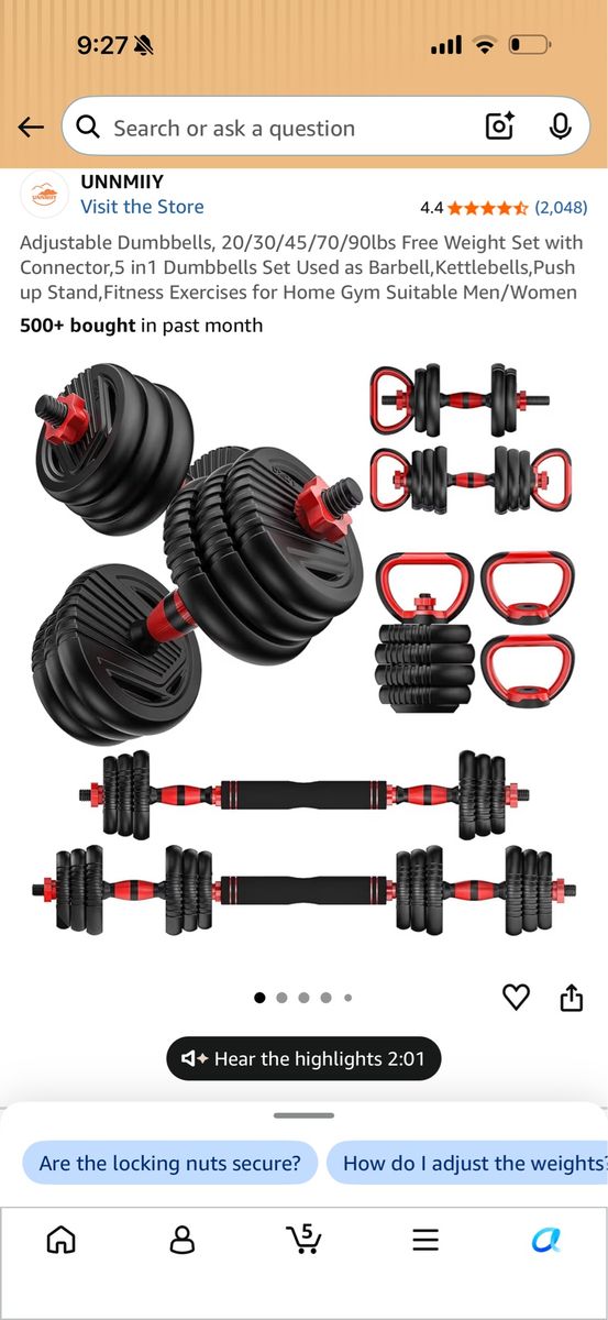 Adjustable Dumbbell Set + Adjustable Kettlebell | $55 OBO
