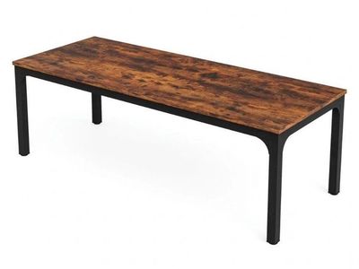 Tribesigns 78.7" Industrial Dining Table, Rustic Rectangular Wood Table with Metal Legs