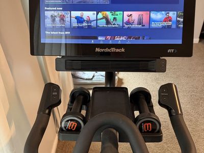 NordicTrack Commercial S22i Studio Cycle Smart Exercise Bike with iFit Display and Dumbbells