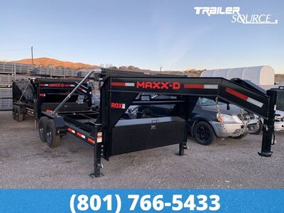 Maxx-D ROX Gooseneck Roll Off Dumpster Trailer 7x14 18K Electric Tarp